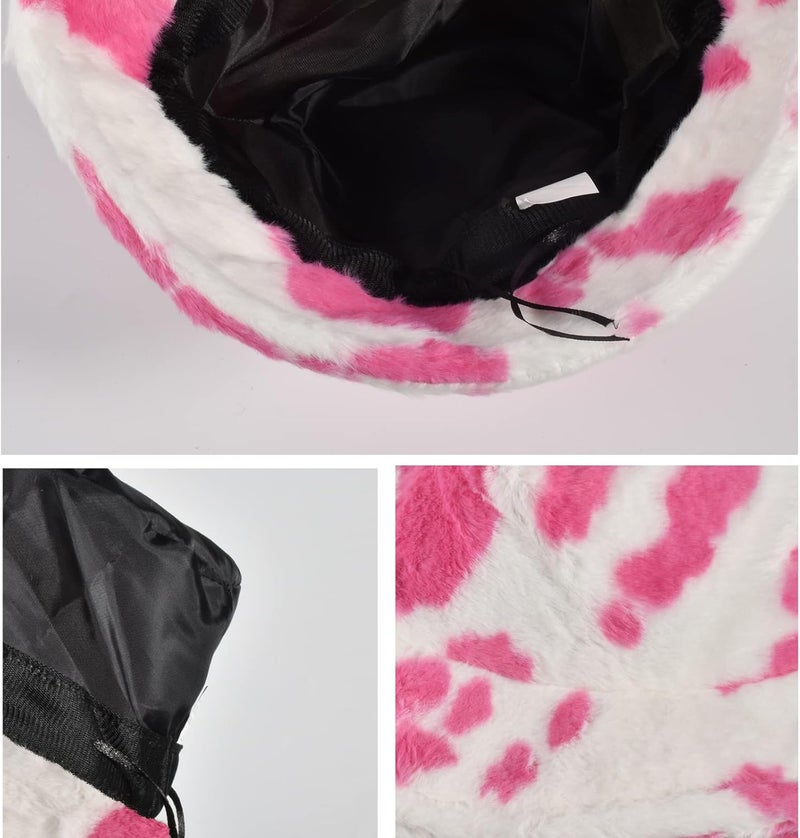 Yonchic Store Winter Soft Faux Fur Plush Bucket Hat, Lovely Fisherman Cap, Fashion Outdoor Thick Warm Sun Cap for Women - Image 4